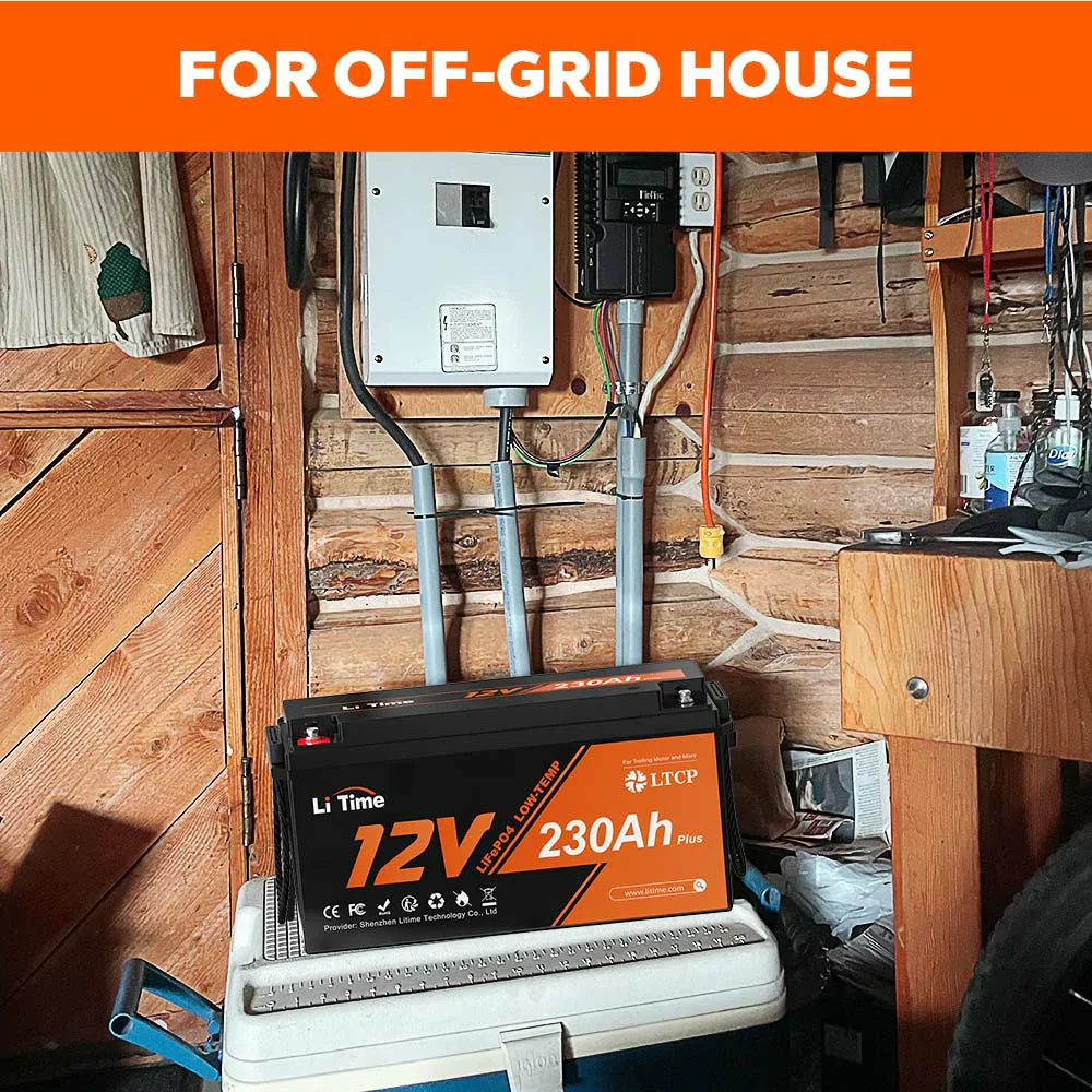 LiTime12V230AhPlusLiFePO4BatteryBuilt-in200ABMS Max2 944WhEnergy LithiumIronPhosphateBatteryPerfectforSolarsystem RV Camping Boat HomeEnergyStorage1 1 4-1