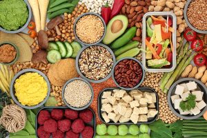 Low cholesterol vegan plant based health food high in antioxidan