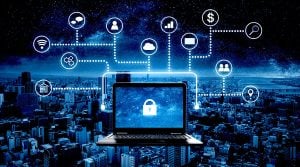 Internet,And,Online,Network,Security,System ,Laptop,Computer,With,Lock
