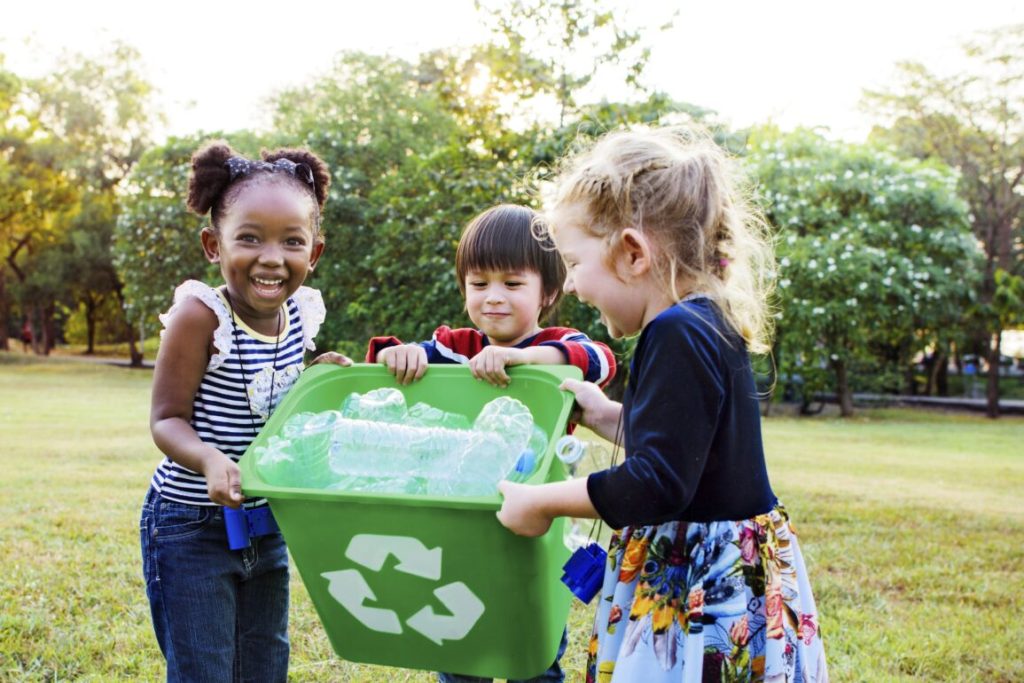 Group of kids school volunteer charity environment